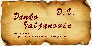 Danko Valjanović vizit kartica